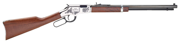 Henry H004SFD Golden Boy Fathers Day Full Size 22 Long/22 LR/22 Short, 16 LR/21 Short, 20" Blued Octagon Barrel Nickel-Plated Steel Receiver American Walnut Right Hand