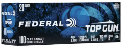 Federal Top Gun Shotgun Ammo 20 ga. 2.75 in. 2.5 Dr. 7/8 oz. 8 Shot 100 rd.