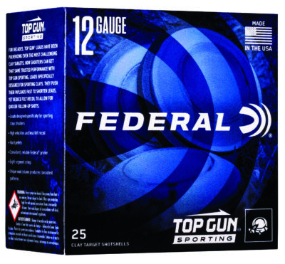 TOP GUN 12 GAUGE SHOTGUN AMMO TOP GUN 12 GAUGE 2-3/4” 1OZ #7.5 SHOT 1300 FPS 25/BOX