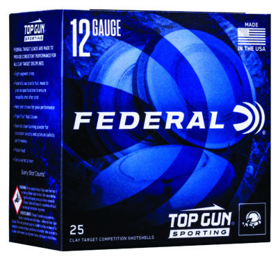 TOP GUN 12 GAUGE 2-3/4” #8 SHOT SHOTGUN AMMO TOP GUN 12 GAUGE 2-3/4” 1OZ #8 SHOT 1300 FPS 25/BOX