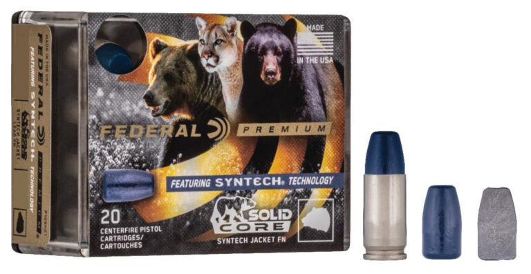 Federal P45SHC1 Premium 45ACP+P 240gr Solid Core Synthetic Flat Nose 20 Per Box/10 Case