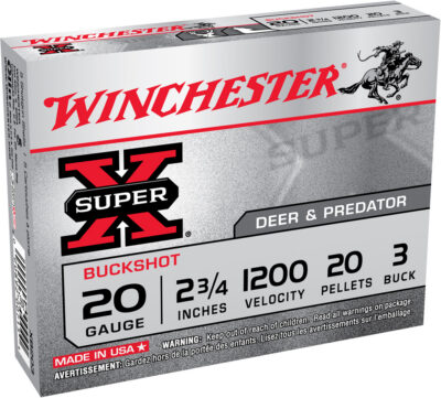 Winchester Ammo XB203VP Super X  20Gauge 2.75″ 20Pellets 3Buck Shot 15 Per Box/10 Case *Value Pack