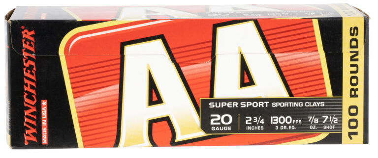 Winchester Ammo AASC207VP AA Sporting Clay 20Gauge 2.75" 7/8oz 7.5Shot 100 Bx/2 Case *Value Pack