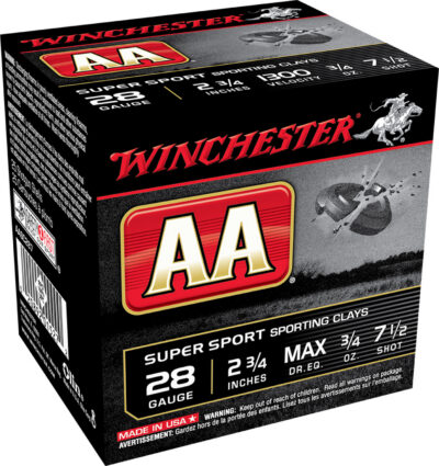 Winchester Ammo AASC287VP AA Sporting Clay 28Gauge 2.75″ 3/4oz 7.5Shot 100 Per Box/5 Case