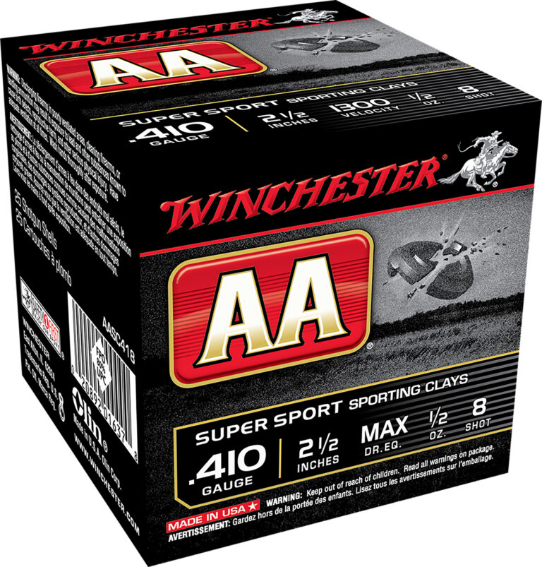 Winchester Ammo AASC418VP AA Sporting Clay 410 Gauge 2.50" 1/2 oz 8 Shot 100 Bx/