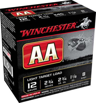 Winchester Ammo AA128VP AA Light Target 12Gauge 2.75″ 1 1/8oz 8Shot 100 Bx/2 Case *Value Pack