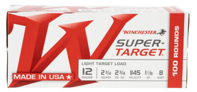 Winchester Ammo TRGT128VP Super-Target Light Target Value Pack 12 Gauge 2.75″ 1 1/8oz 8 Shot 100/Box