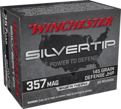 Winchester Ammo W357ST Silvertip  357Mag 145gr Silvertip Jacket Hollow Point 20 Per Box/10 Case