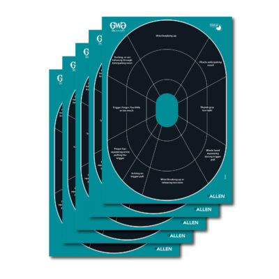 Girls With Guns 15283 Splash  Self-Adhesive Paper Black/Teal 12″x18″ Oval 5 Pack