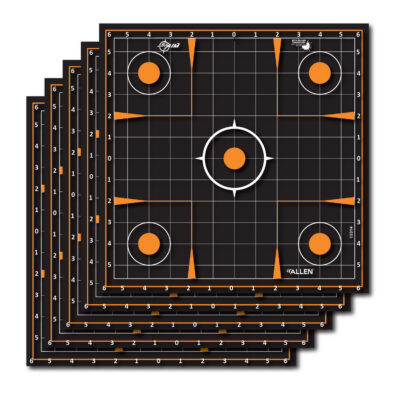 EZ-Aim 15314 Splash Reactive  Self-Adhesive Paper Black/Orange 12″ Sight-In Grid 5 Pack
