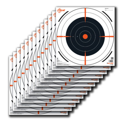 EZ-Aim 15334 Bullseye  Hanging Paper 12″ x 12″ Black/White 13 Per Pack