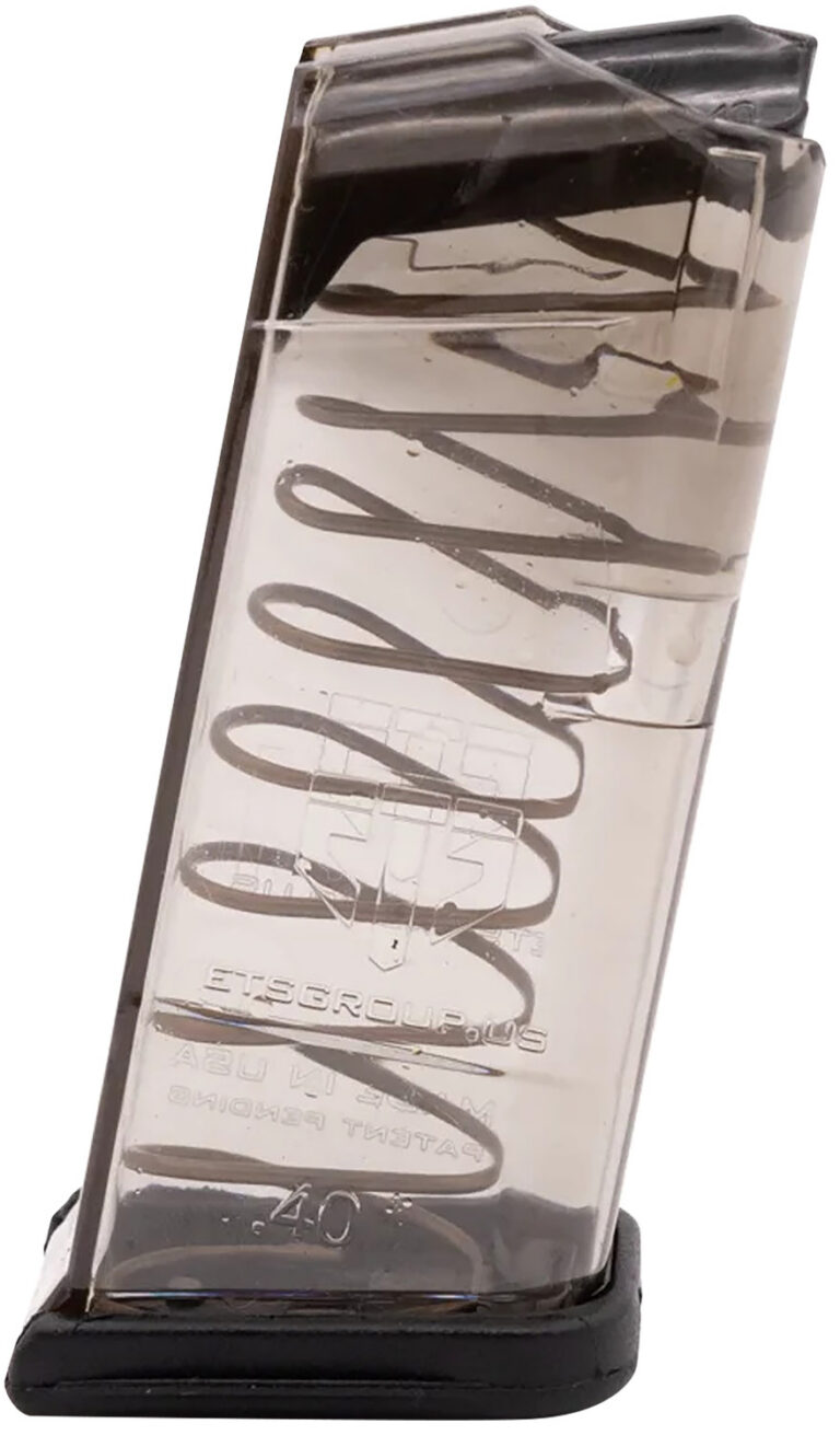 ETS Group GLK27 Pistol Mags 9rd 40 S&W Compatible w/ Glock 27 Clear Polymer