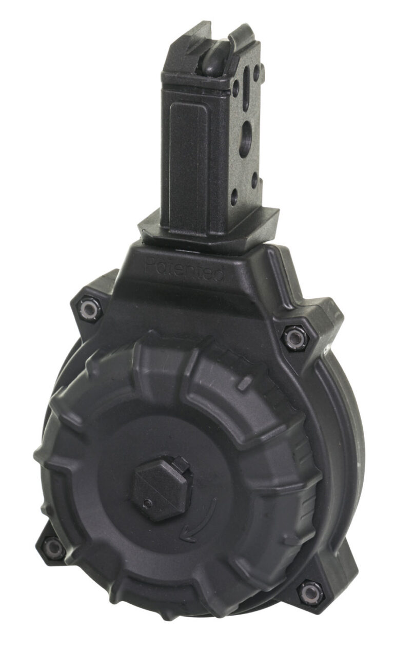 ProMag DRMA22 Standard 50rd Drum 9mm Luger Fits CZ Scorpion Black DuPont Zytel Polymer