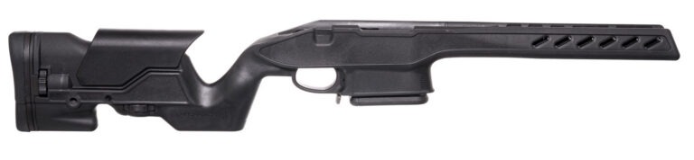 Archangel AA1500SA Precision Stock Black Synthetic Fixed with Adjustable Cheek Riser for Weatherby Vanguard; Howa 1500 Short Action Includes Mag