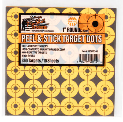 Pro-Shot 1RDOT360 Peel & Stick Target Dots Self-Adhesive Paper Orange 1″ Dot 10Pack/360Targets