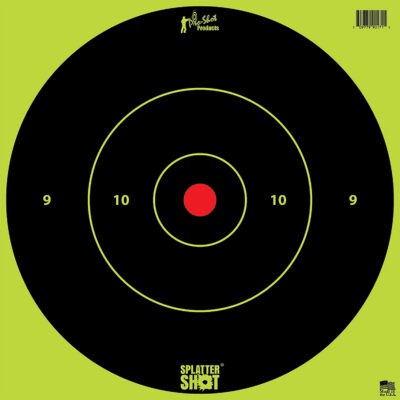 Pro-Shot 12BGREENTG5PK SplatterShot  12″ Bullseye Hanging Tagboard Black/Green Impact Enhancement White 5 Pack