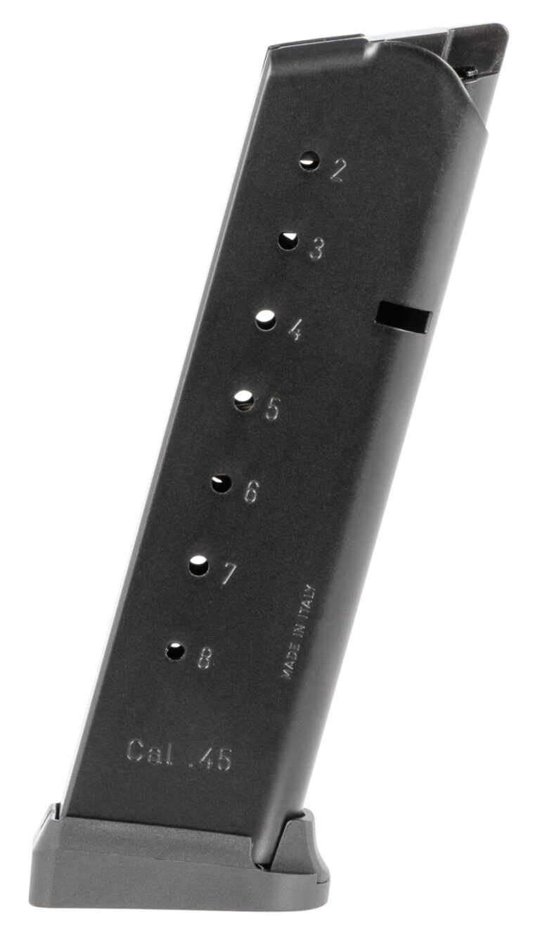 Mec-Gar MGCG4508MATCH 1911 Government 8rd 45 ACP, Blued w/Anti-Friction Coating Carbon Steel