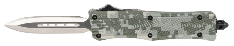 CobraTec Knives SADCCTK1SDAGNS CTK-1 Small 2.75" OTF Dagger Plain D2 Steel Blade/Winter Digi Camo Aluminum Handle Features Glass Breaker Includes Pocket Clip