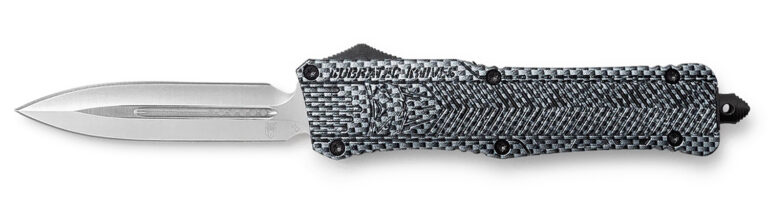 CobraTec Knives LCFCTK1LDNS CTK-1 Large 3.75" OTF Drop Plain D2 Steel Blade/Carbon Fiber Aluminum Handle Features Glass Breaker Includes Pocket Clip