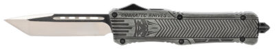 CobraTec Knives LSWCTK1LTNS CTK-1  Large 3.75″ OTF Tanto Plain D2 Steel Blade/Stonewashed Aluminum Handle Features Glass Breaker Includes Pocket Clip