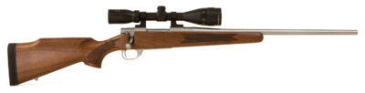 Howa HWH65CTS M1500 Standard Hunter 6.5 Creedmoor 5+1 22″ Stainless Steel Threaded Barrel, Stainless Steel Receiver, Fixed Walnut Stock, *Scope Not Included*