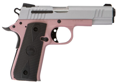 Citadel CIT380ROSE M1911 Baby Compact Frame 380 ACP 7+1, 3.75″ Stainless Steel Barrel, Silver Serrated Steel Slide, Rose Cerakote Aluminum Frame w/Beavertail, Ambidextrous