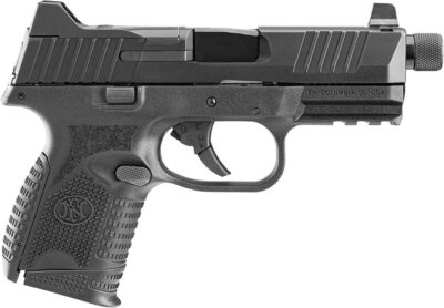 FN 66100783 509CT  Compact 9mm Luger 10+1, 4.32″ Black Steel Threaded Barrel, Black PVD Optic Cut/Serrated Stainless Steel Slide, Black Polymer Frame w/Picatinny Rail, Ambidextrous