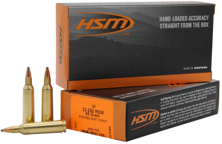 HSM 222504N Varmint 22-250 Rem 55 gr Soft Point (SP) 20 Bx/ 25 Cs