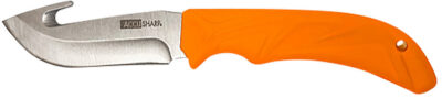 AccuSharp 729C Gut Hook  3.50″ Fixed Gut Hook Plain Stainless Steel Blade/Blaze Orange Rubber Handle Includes Belt Carry Pouch