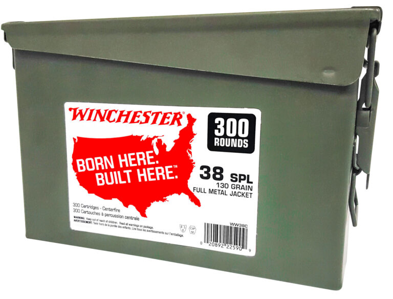 Winchester Ammo WW38C USA 38 Special 130 gr Full Metal Jacket (FMJ) 300 Can/ 2