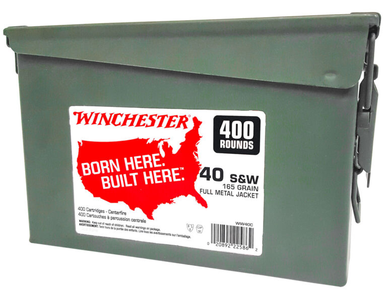Winchester Ammo WW40C USA  40 S&W 165 gr Full Metal Jacket Truncated-Cone (TCFMJ #400