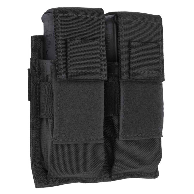 TACSHIELD (MILITARY PROD) T3602BK Universal Double Pistol Mag Pouch Black 1000D