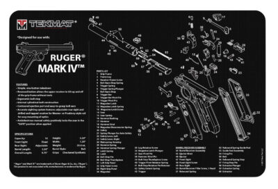 TekMat TEKR17RUGERMK4 Ruger Mark IV Cleaning Mat Black/White Rubber 11″x17″ Ruger Mark IV Parts Diagram