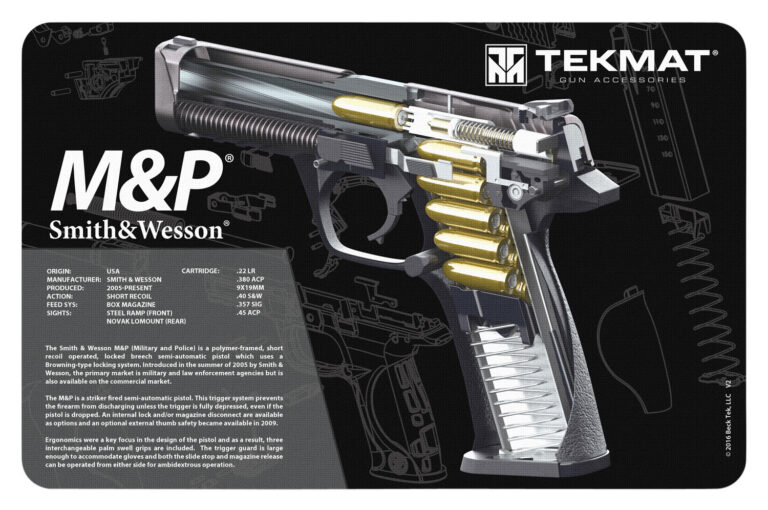TekMat TEKR17SWMPCA S&W M&P Cutaway Cleaning Mat Black/White Rubber 11" x 17"