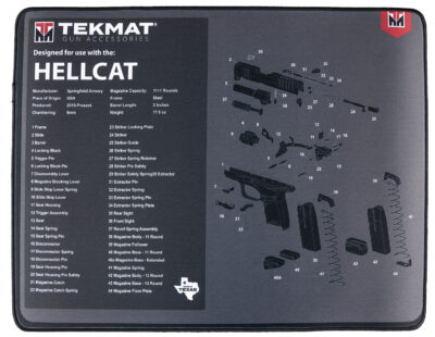 TekMat TEKR20HELLCAT  Ultra 20 Cleaning Mat Black/Gray Rubber 15″x20″ Springfield Hellcat Parts Diagram