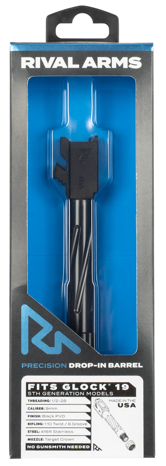 Rival Arms RA20G204A Threaded V1 compatible with Glock 19 Gen5 Black PVD