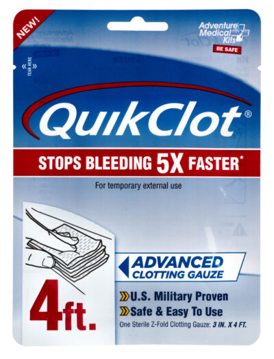 Adventure Medical Kits 50200026 QuikClot  Stop Bleeding White 3″ x 48″ Clotting Gauze