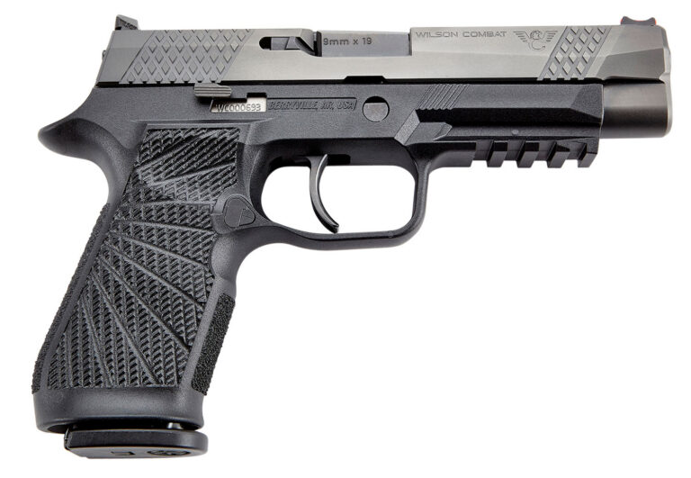 Wilson Combat SIGWCP320FPBATC P320 9mm Luger 17+1 4.70" Black Steel Barrel, Black DLC Serrated Stainless Steel Slide, Black Polymer Frame w/Picatinny Rail, Curved Trigger, Black Polymer Grip