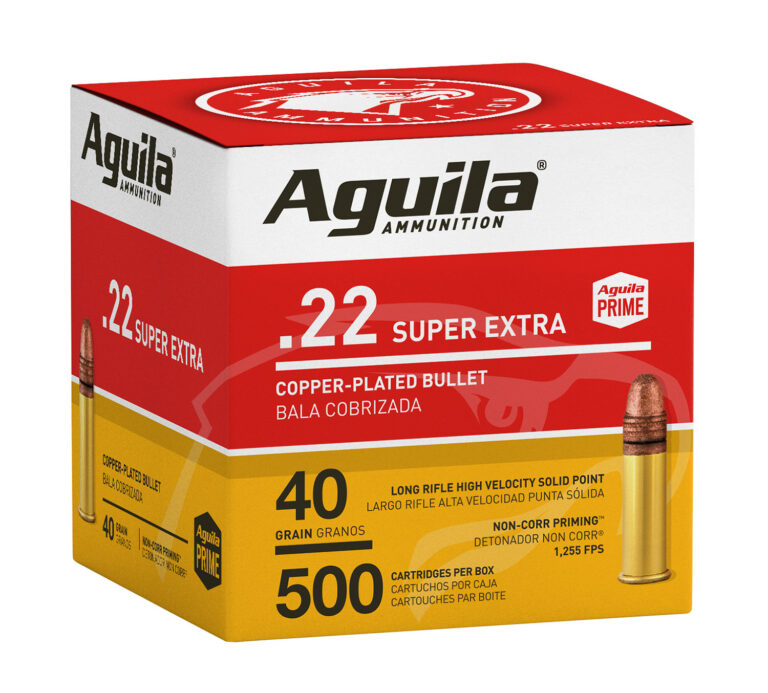 Aguila 1B221115 Standard High Velocity 22 LR 40 gr Copper-Plated Solid Point 500