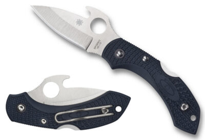 Spyderco C28PGYW2 Dragonfly 2  2.28″ Folding Drop Point Plain VG-10 SS Blade Gray Bi-Directional Texturing FRN Handle Includes Pocket Clip