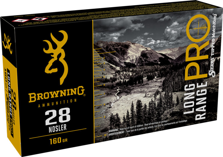 Browning Ammo B192500281 Long Range Pro  28 Nosler 160 gr Sierra MatchKing BTPT
