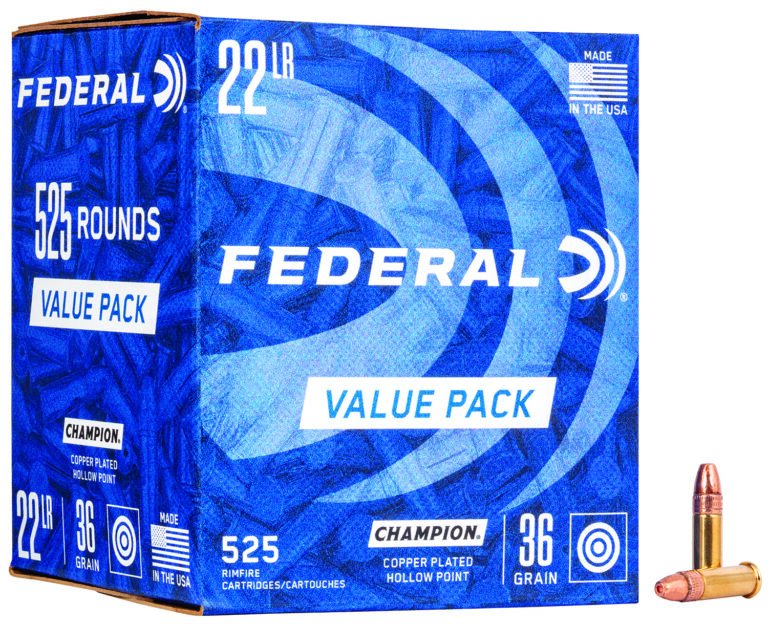 Federal 745 Champion Training 22 LR 36 gr Copper Plated Hollow Point (CPHP) 525