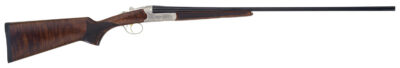 TriStar 38112 Bristol SxS Full Size 12 Gauge Break Open 3″ 2rd 28″ Blued Side By Side Barrel, Nickel Engraved w/24K Gold Inlay Steel Receiver, Fixed Oiled Turkish Walnut Stock, Right Hand
