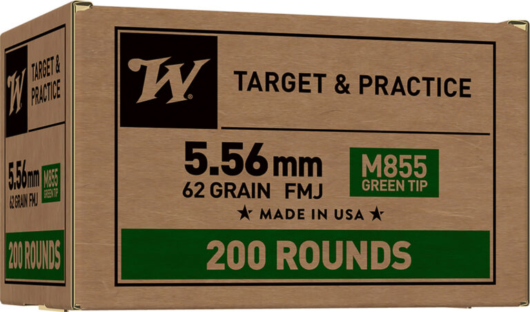Winchester 556MM M855 NATO 62 Grain Green Tip FMJ 200 Rounds Value Pack