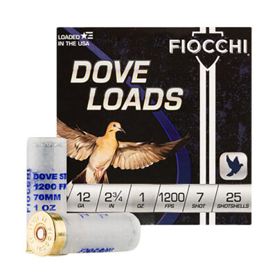 Fiocchi 12DLS17 Dove & Quail  12Gauge 2.75″ 1oz 7Shot 25 Per Box/10 Case