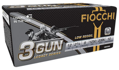 Fiocchi 12BK3G00 3-Gun Match Legacy Series 12Gauge 2.75″ 9Pellets 00Buck Shot 10 Per Box/25 Case