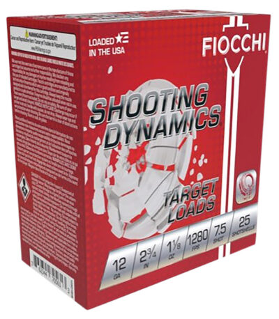 SHOOTING DYNAMICS 12 GAUGE 2-3/4” #7.5 SHOT SHOTGUN AMMO SHOOTING DYNAMICS 12 GAUGE 2-3/4” 1-1/8OZ #7.5 SHOT 25/BOX