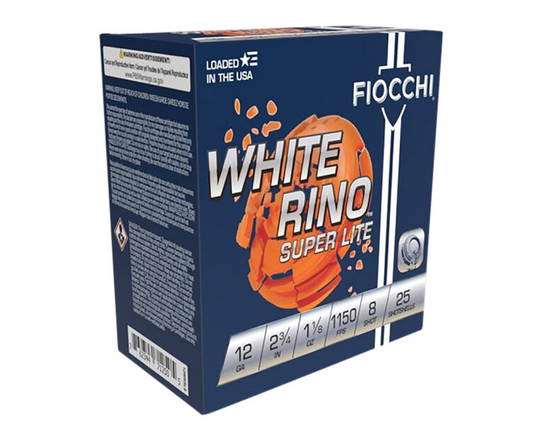 Fiocchi 12WRSL8 Exacta Target White Rino Super Light 12Gauge 2.75" 1 1/8oz 8Shot 25 Per Box/10 Case