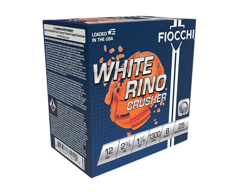 WHITE RINO CRUSHER 12 GAUGE 2-3/4'' # 8 SHOT SHOTGUN AMMO WHITE RINO CRUSHER 12 GAUGE 2-3/4'' 1-1/8OZ #8 25/BOX