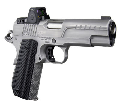 Ed Brown FX2SS FX2  45 ACP 7+1 4.25″ Recessed Crown Barrel, Stainless Steel Engraved American Flag/Serrated Slide, Stainless Steel Frame, Trijicon RMRcc 3.25 MOA Sight